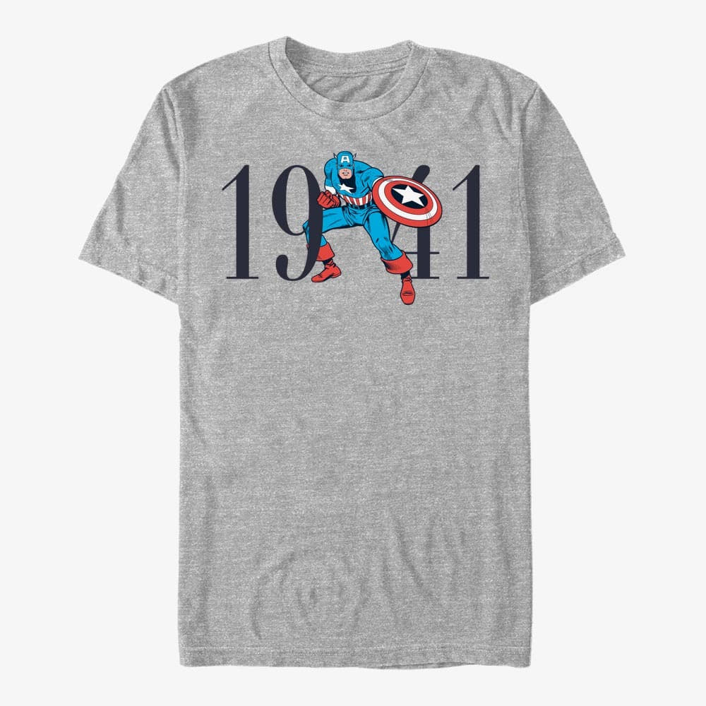 T-Shirts Merch Marvel Avengers Classic - America Forty One Men's T-Shirt Heather Grey