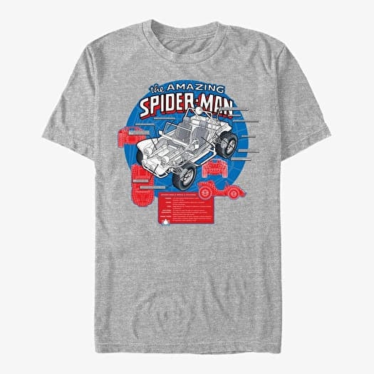 T-shirt Merch Marvel - Amazing Spider-Mobile Men's T-Shirt Heather Grey