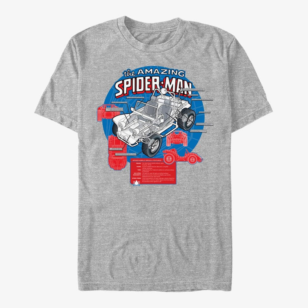 T-shirts Merch Marvel - Amazing Spider-Mobile Men's T-Shirt Heather Grey