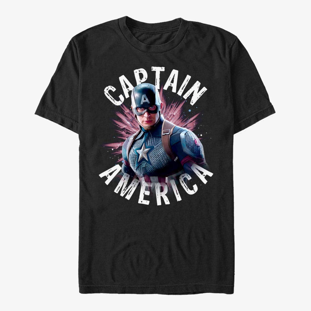 T-särgid Merch Marvel Avengers: Endgame - Cap Burst Men's T-Shirt Black