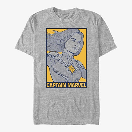 Tričko Merch Marvel Avengers: Endgame - Pop Captain Marvel Men's T-Shirt Heather Grey