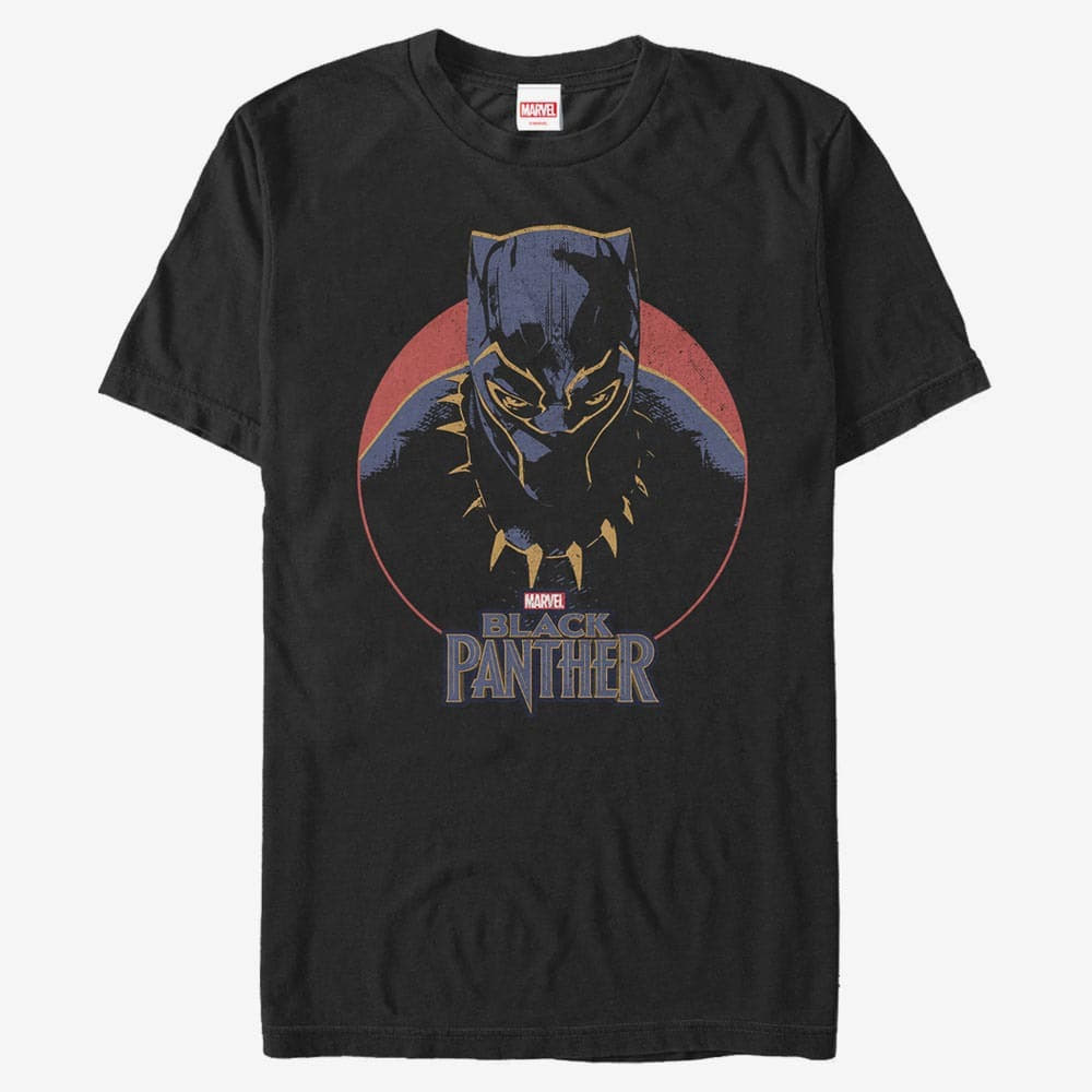 Magliette Merch Marvel Avengers Classic - Retro Panther Men's T-Shirt Black