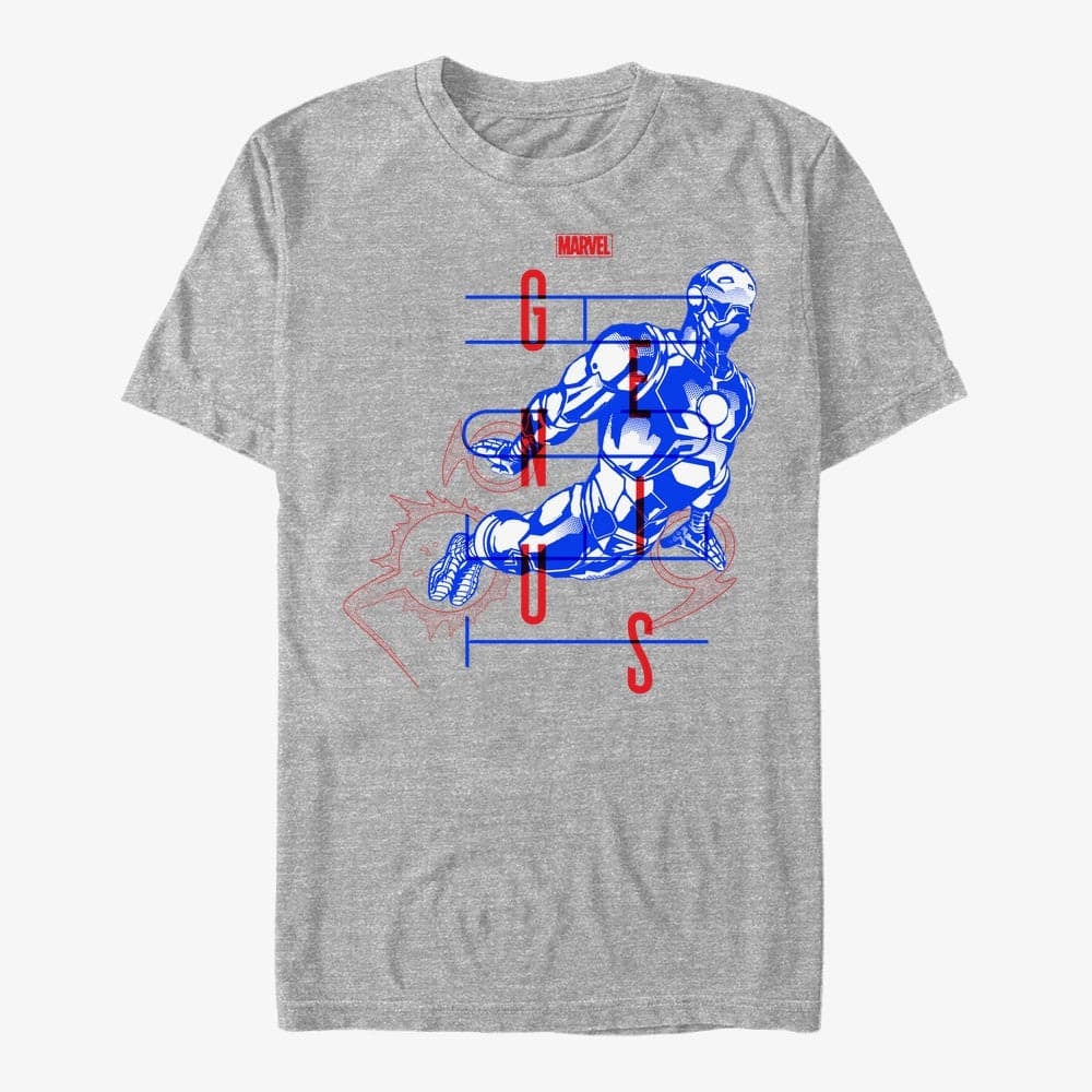 T-shirts Merch Marvel - Ironman Blue Men's T-Shirt Heather Grey