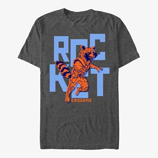 T-särk Merch Marvel Avengers: Endgame - Text Pop Rocket Men's T-Shirt Dark Heather Grey