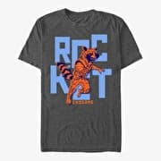 Merch Marvel Avengers: Endgame - Text Pop Rocket Men's T-Shirt Dark Heather Grey
