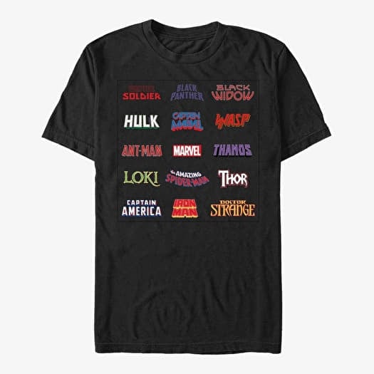 Merch Marvel - English Logos Men's T-Shirt Black