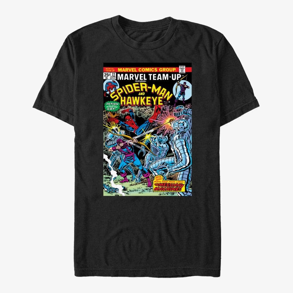 T-Shirts Merch Marvel Avengers Classic - Spidey & Hawkeye Men's T-Shirt Black