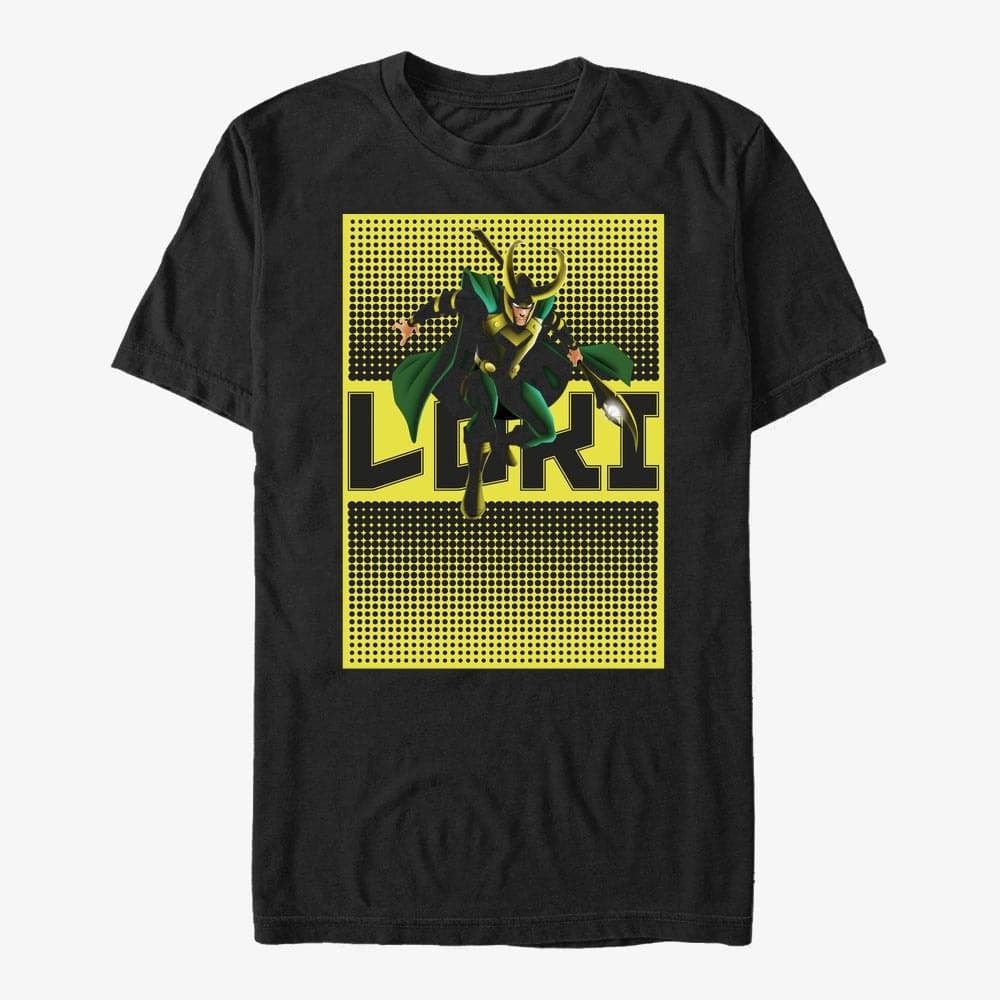 T-särgid Merch Marvel - Halftone Loki Men's T-Shirt Black