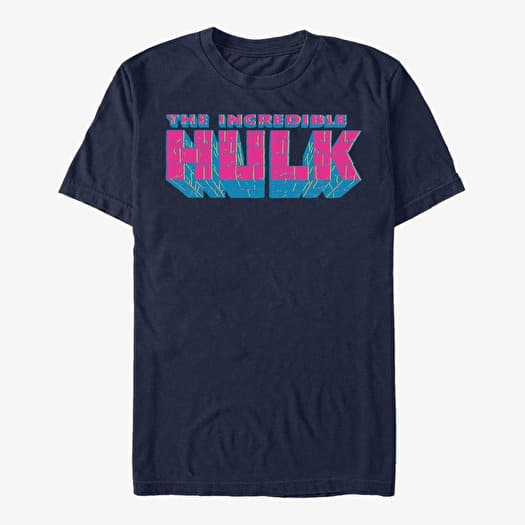 Tricou Merch Marvel - Neon Hulk Men's T-Shirt Navy Blue