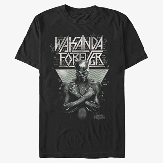 Merch Marvel - PantherForever Pattern Men's T-Shirt Black