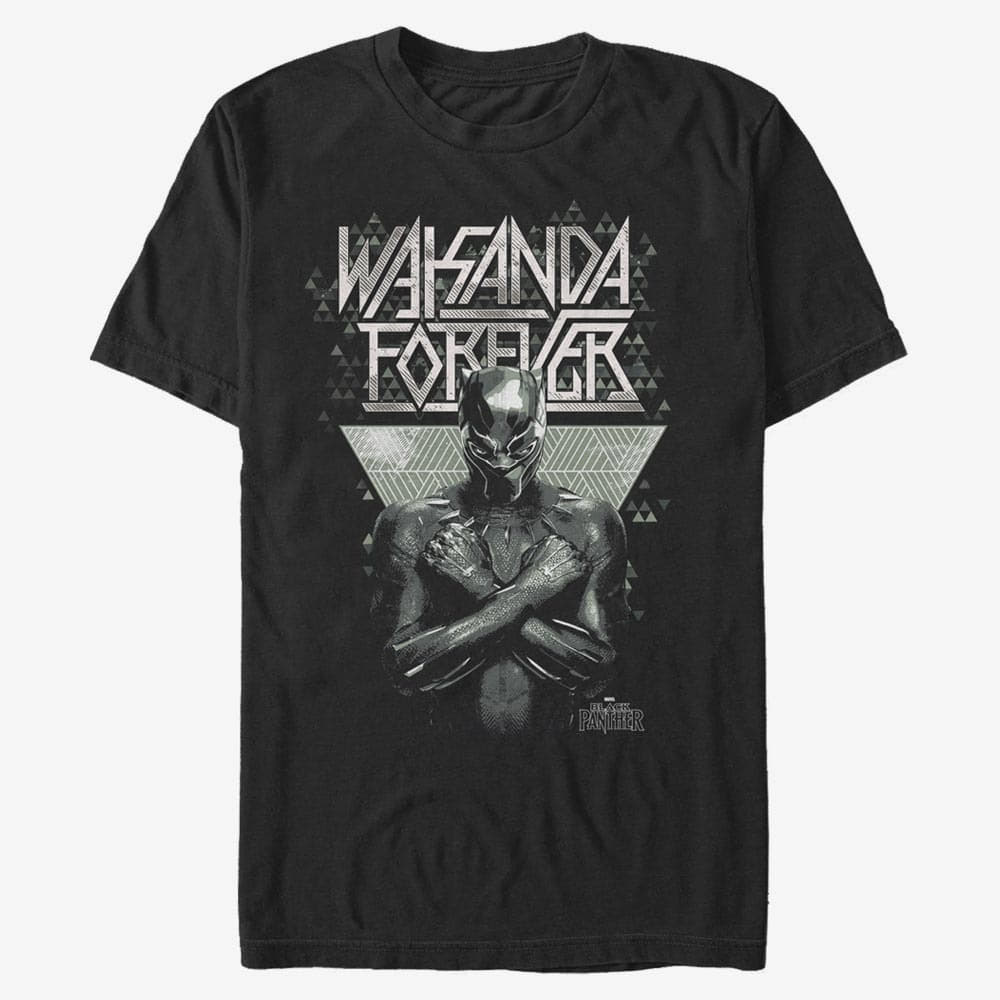 T-shirts Merch Marvel - PantherForever Pattern Men's T-Shirt Black
