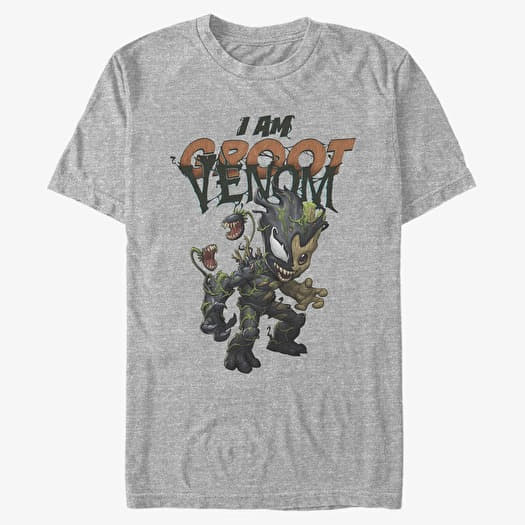 T-shirt Merch Marvel - I AM GROOT VENOM Men's T-Shirt Heather Grey