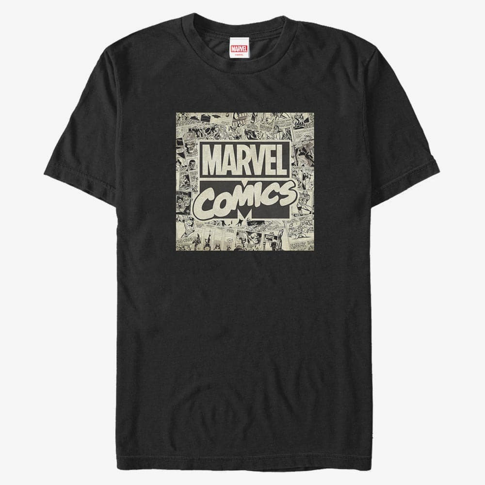 T-shirts Merch Marvel Avengers Classic - Marvel Logo Men's T-Shirt Black