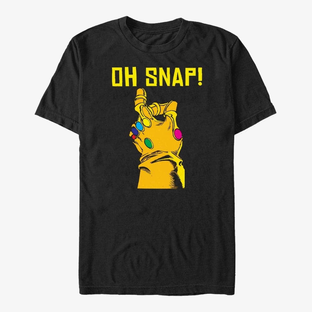 T-shirts Merch Marvel Avengers Classic - Large Snap Men's T-Shirt Black