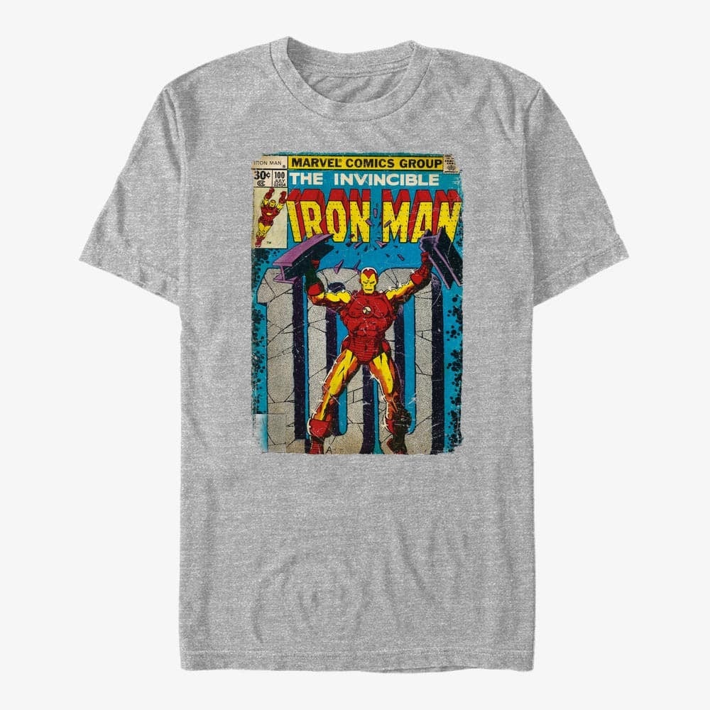 T-shirts Merch Marvel Avengers Classic - IronMan ComicCover Comp Men's T-Shirt Heather Grey