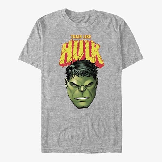 Tričko Merch Marvel Avengers - Hulk Face Men's T-Shirt Heather Grey