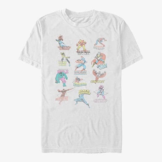 T-shirt Merch Marvel Avengers Classic - Character Chart Men's T-Shirt White