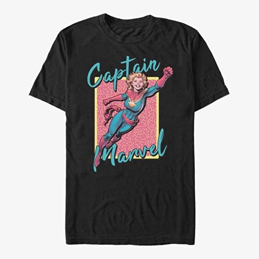 Tričko Merch Marvel Avengers Classic - 90s Captain Marvel Men's T-Shirt Black