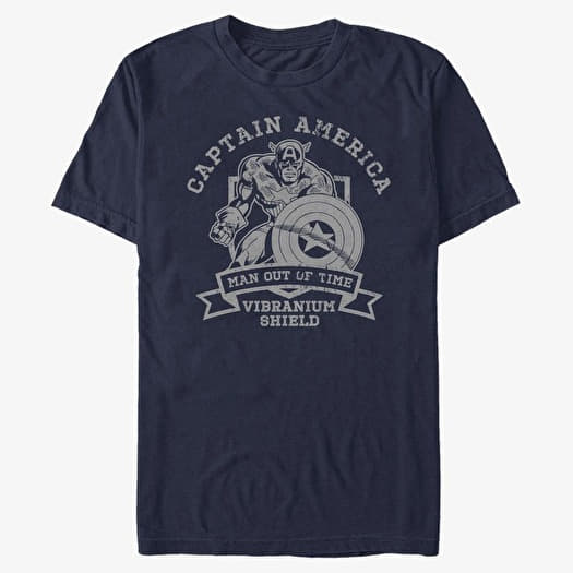 T-shirt Merch Marvel Avengers Classic - Vibranium Shield Men's T-Shirt Navy Blue