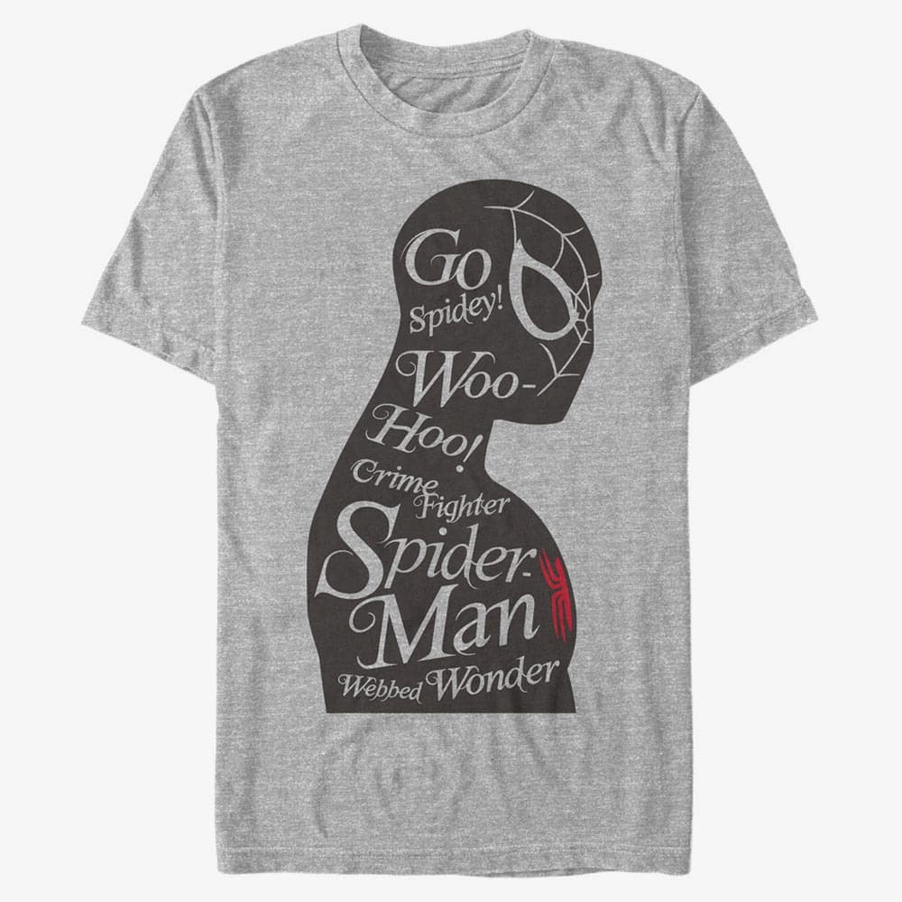 T-shirts Merch Marvel Avengers Classic - SpiderMan Silhouette Men's T-Shirt Heather Grey