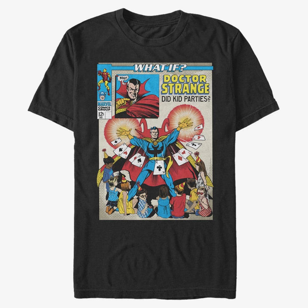 majice kratkih rukava Merch Marvel Avengers Classic - Whatif Strange Kids Party Men's T-Shirt Black