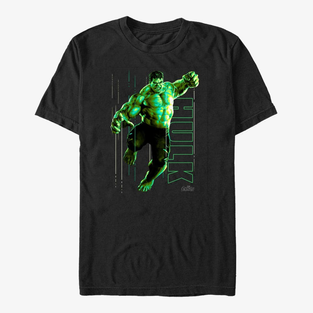 majice kratkih rukava Merch Marvel Avengers: Infinity War - Hulk Glow Unisex T-Shirt Black