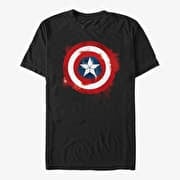 Merch Marvel Avengers: Endgame - Captain America Spray Logo Men's T-Shirt Black