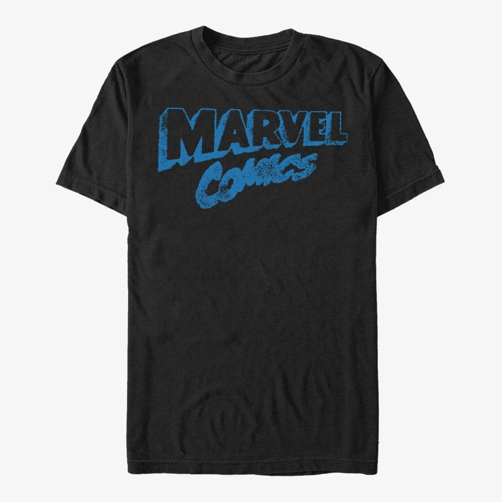 T-shirts Merch Marvel - RETRO LOGO Men's T-Shirt Black