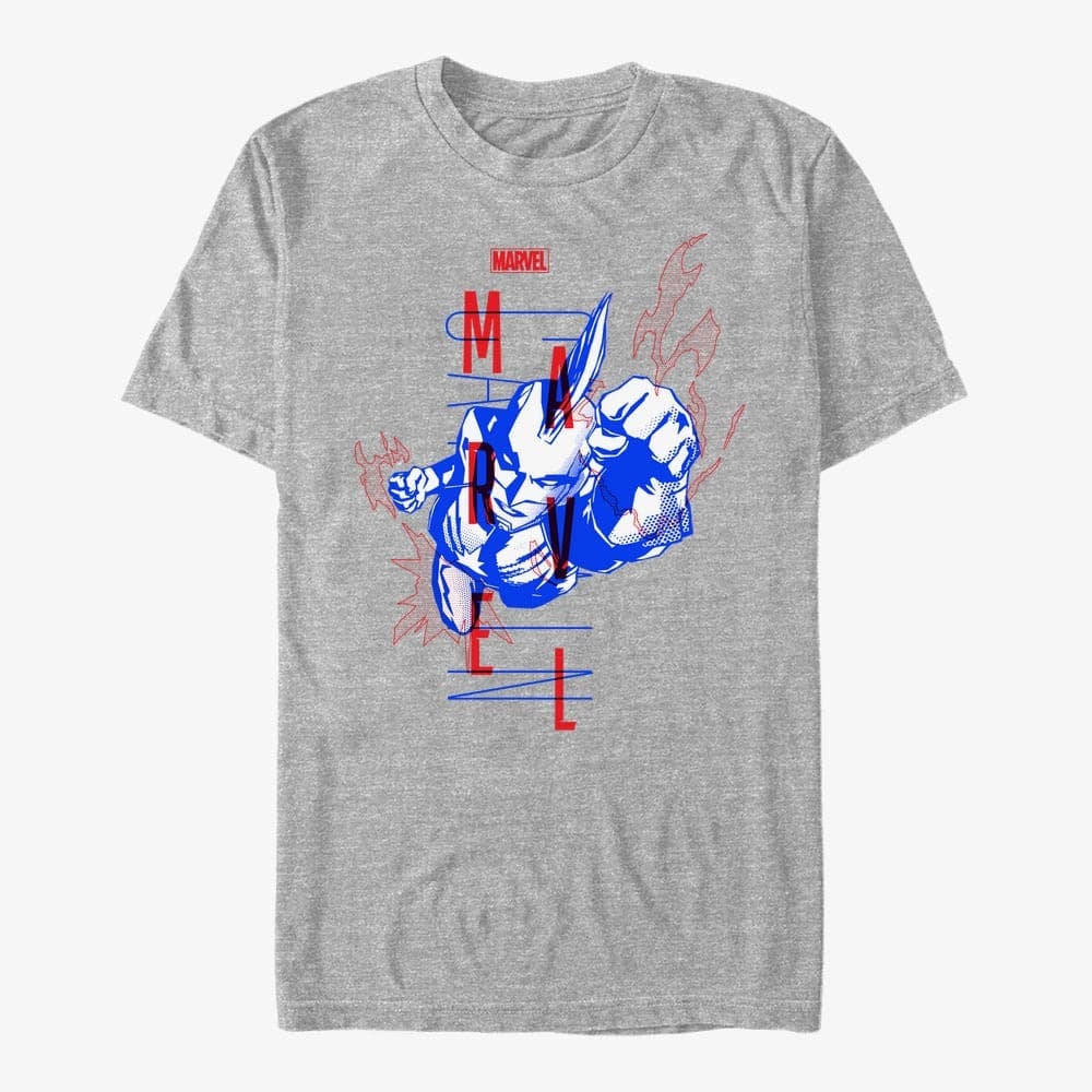 T-shirts Merch Marvel - Marvel Blue Men's T-Shirt Heather Grey