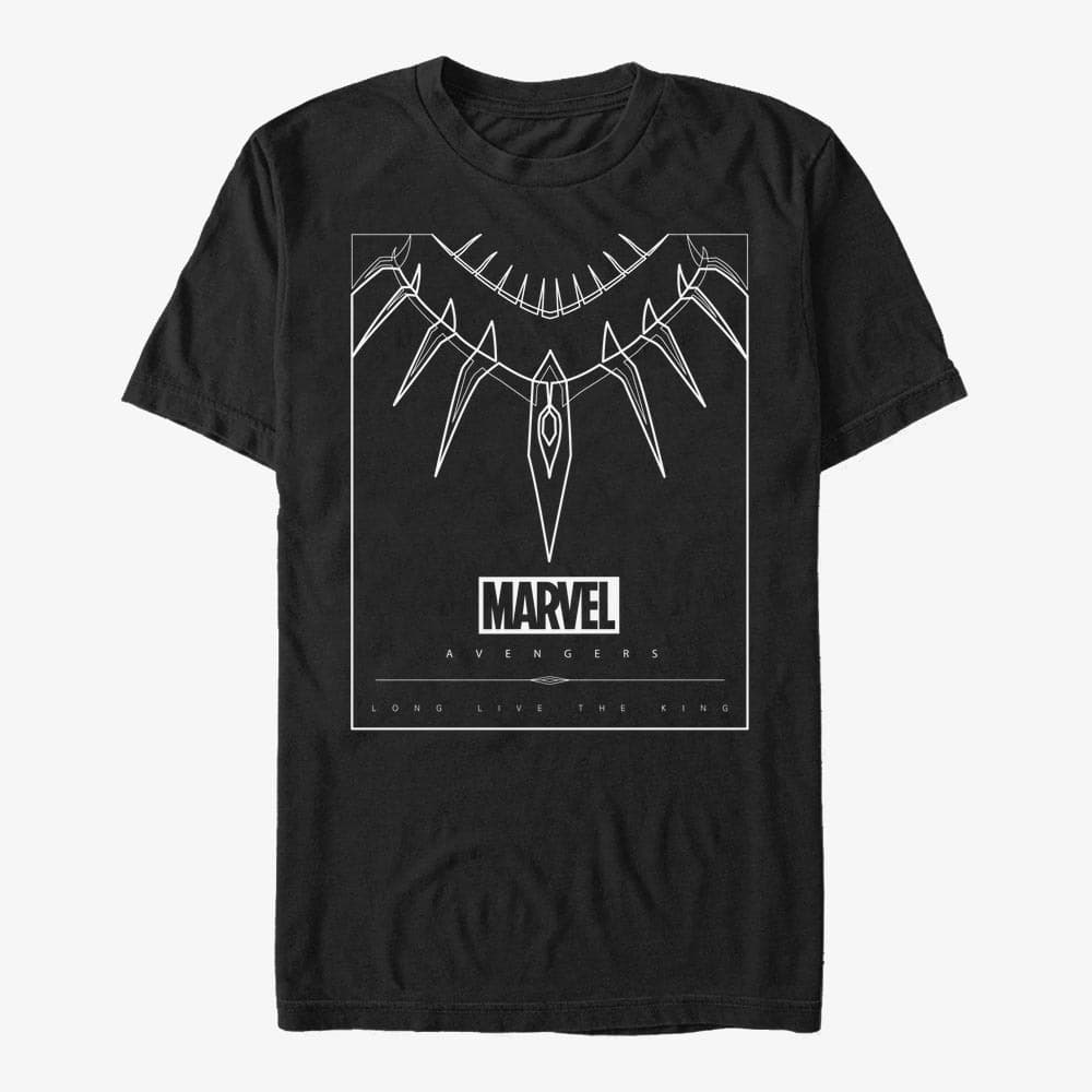 T-Shirts Merch Marvel Avengers Classic - Panther Necklace Men's T-Shirt Black