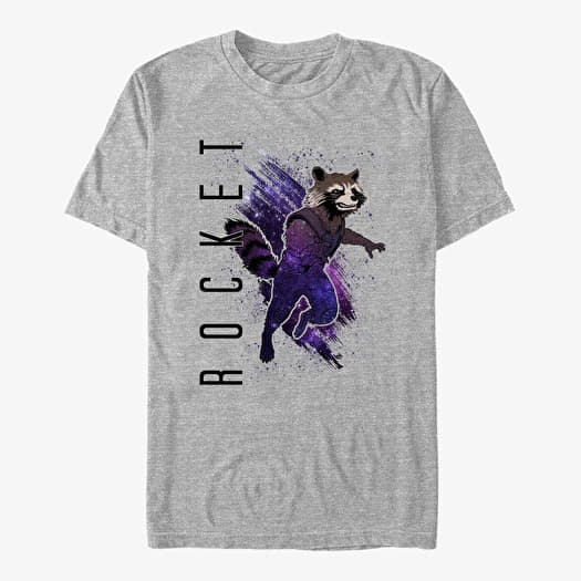 T-shirt Merch Marvel Avengers: Endgame - Rocket Painted Men's T-Shirt Heather Grey