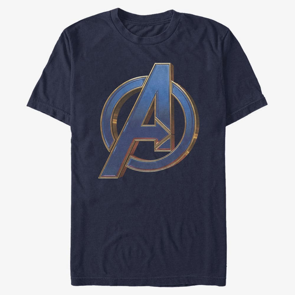 T shirts Merch Marvel Avengers Endgame Blue Logo Men s T Shirt Navy Blue Queens