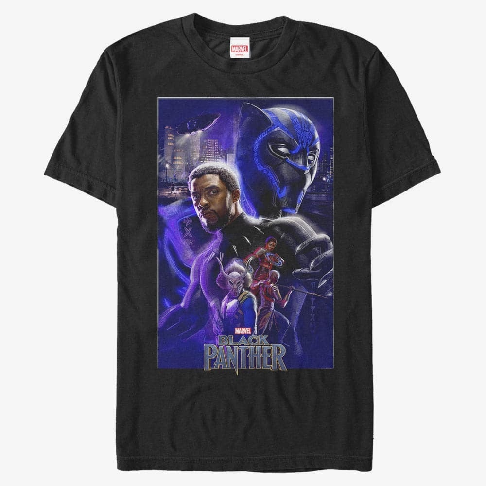 Camisetas Merch Marvel - Panther Light Men's T-Shirt Black