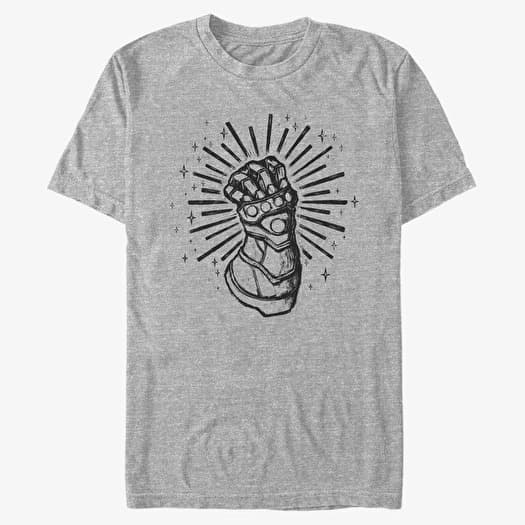 T-shirt Merch Marvel Avengers Classic - Sketch Gauntlet Men's T-Shirt Heather Grey