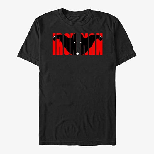 Póló Merch Marvel Avengers Classic - IronMan Block Letters Men's T-Shirt Black
