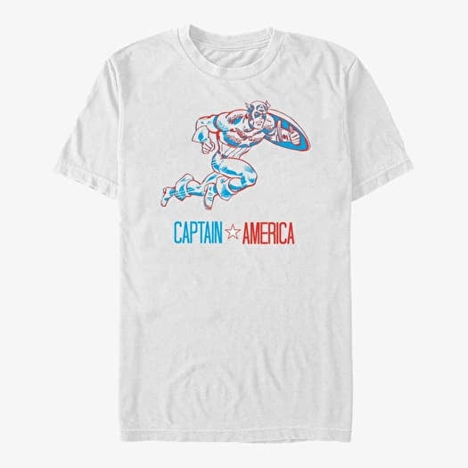 T-shirt Merch Marvel Avengers Classic - Three Dimensional Cap Men's T-Shirt White