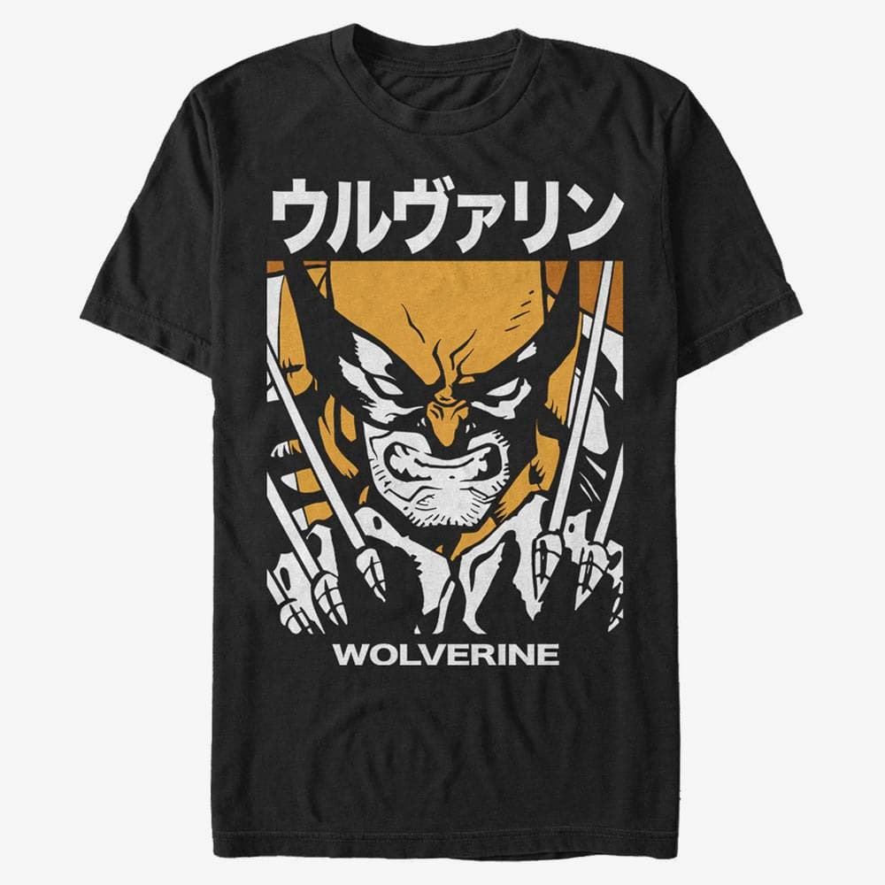 T-Shirts Merch Marvel X-Men - Wolverine Kanji Block Black