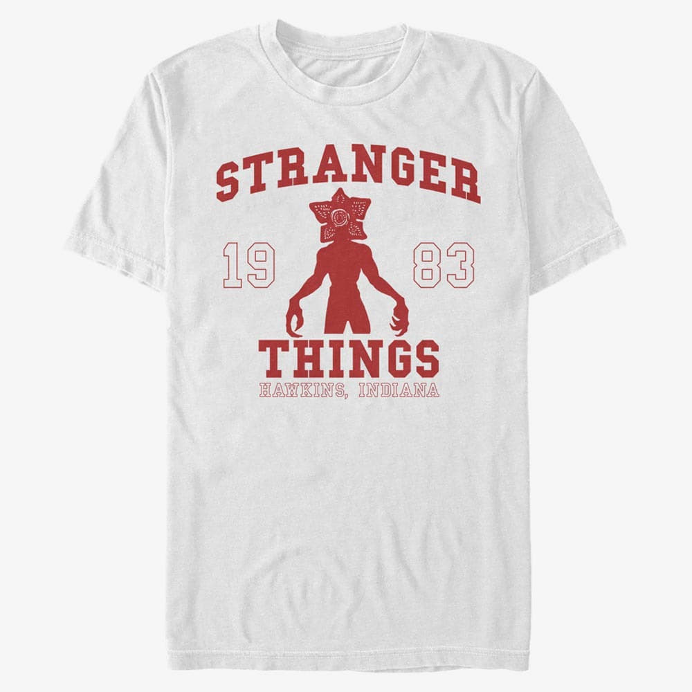 T-Shirts Merch Netflix Stranger Things - ST COLLEGIATE  White