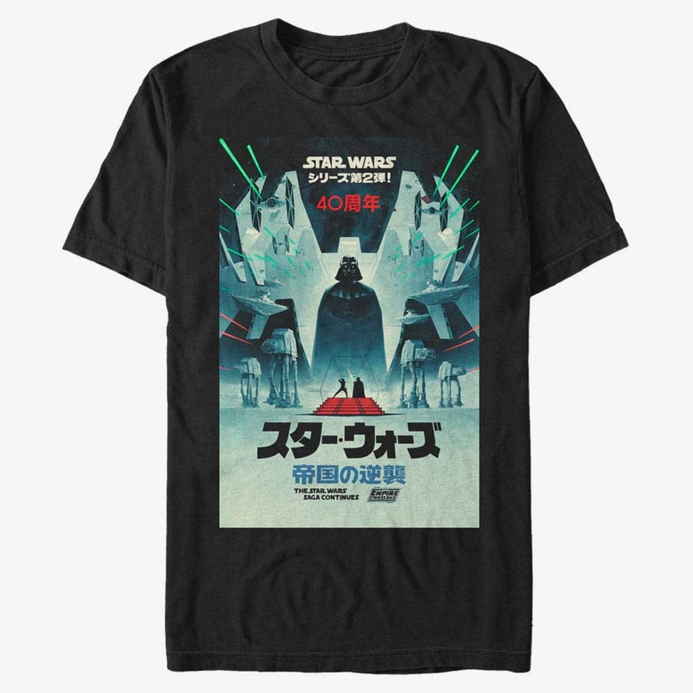 T shirts Merch Star Wars Classic ESB Japanese Poster Black Queens