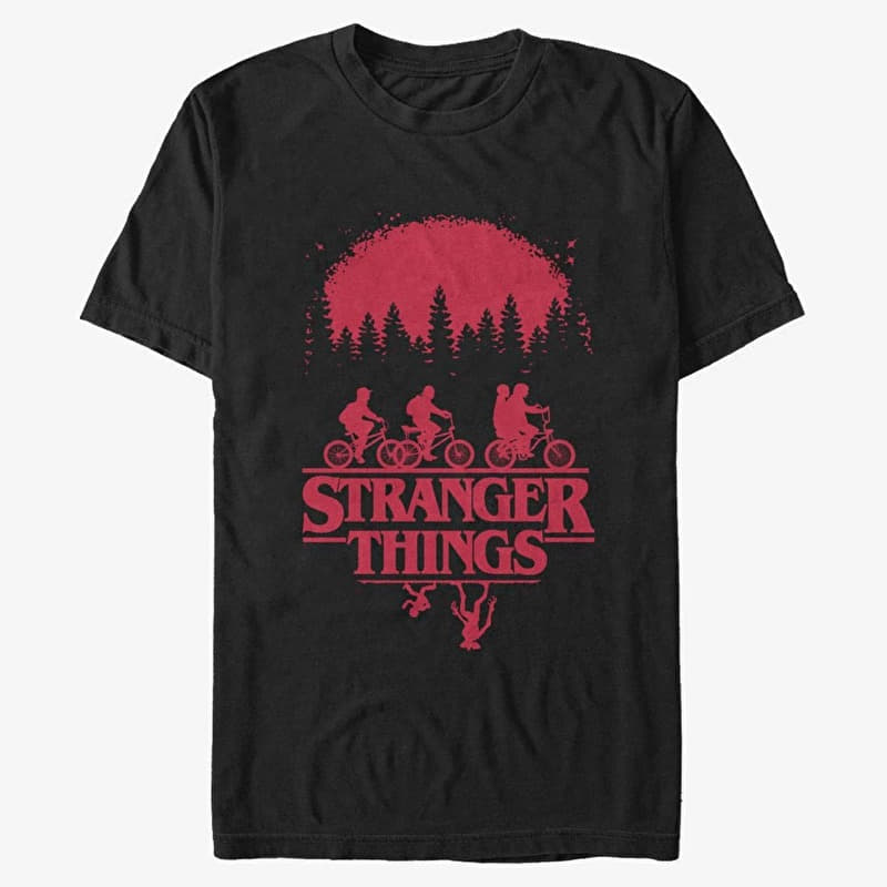 T-shirt Merch Netflix Stranger Things - SIMPLE POSTER  Black