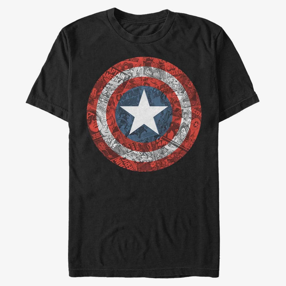 Trička Merch Marvel Avengers Classic - ComicBook Shield Black