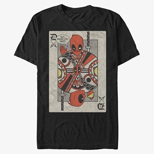 T-shirt Merch Marvel Deadpool - Deadpool Playing Card Black