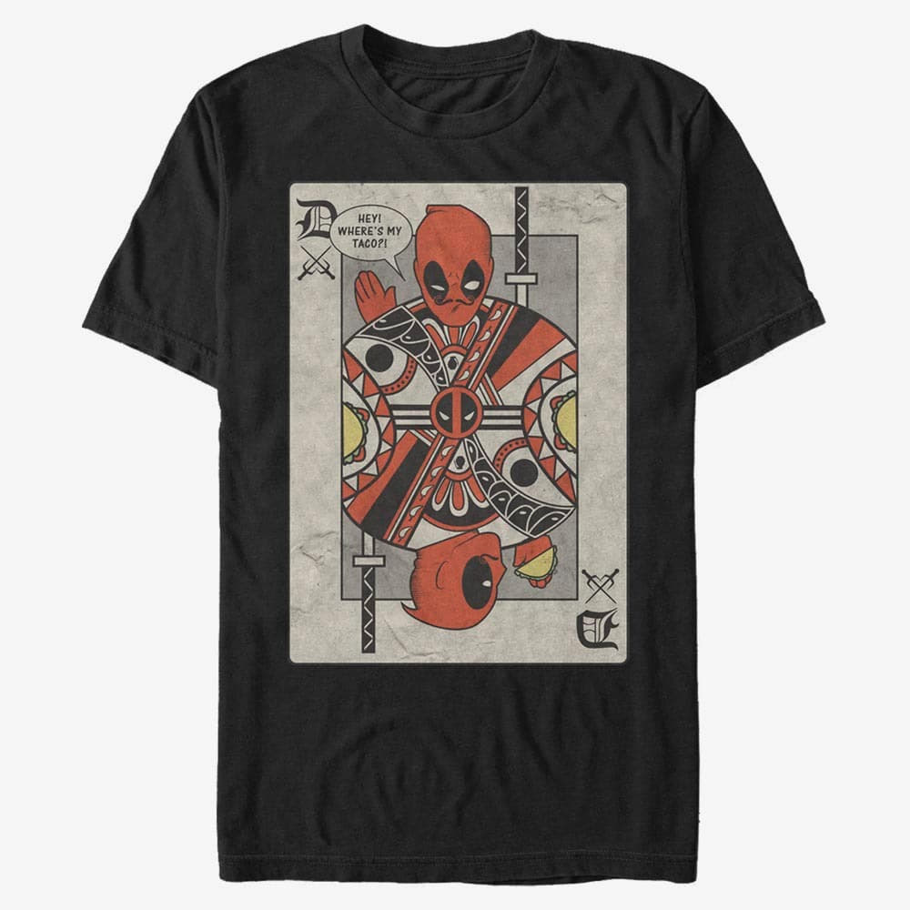 T-Shirts Merch Marvel Deadpool - Deadpool Playing Card Black
