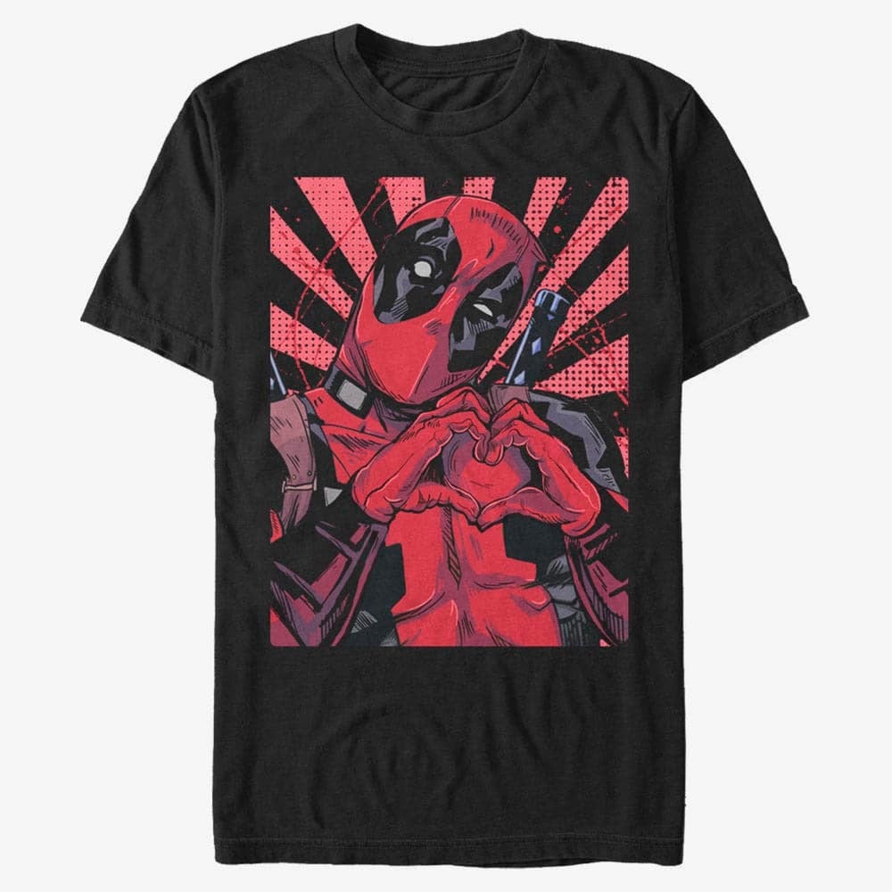Magliette Merch Marvel Deadpool - Close Heart Pool Black