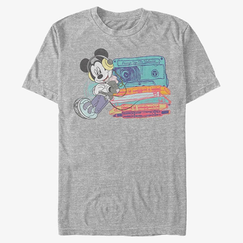 T-Shirt Merch Disney Classics Mickey Classic - Mickey Tapes Heather Grey