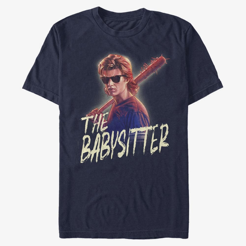 T-Shirts Merch Netflix Stranger Things - Steve The Babysitter  Navy Blue