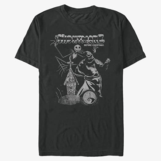 T-shirt Merch Disney Classics Nightmare Before Christmas - Vintage Poster  Black