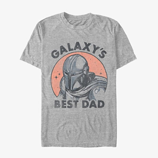 T-shirt Merch Star Wars: The Mandalorian - Galaxy Mando  Heather Grey