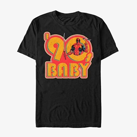 T-paita Merch Marvel Deadpool - 90's Baby  Black