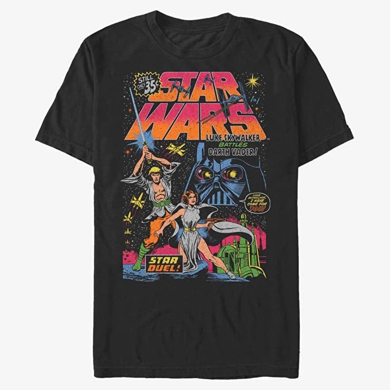 T-shirt Merch Star Wars: Classic - Star Duel  Black